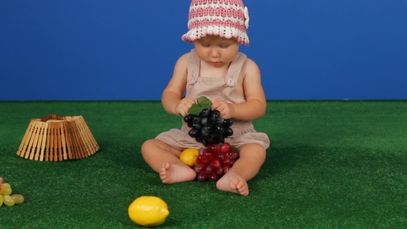 Girl And Grapes