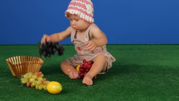 Girl Playing With Fruit
