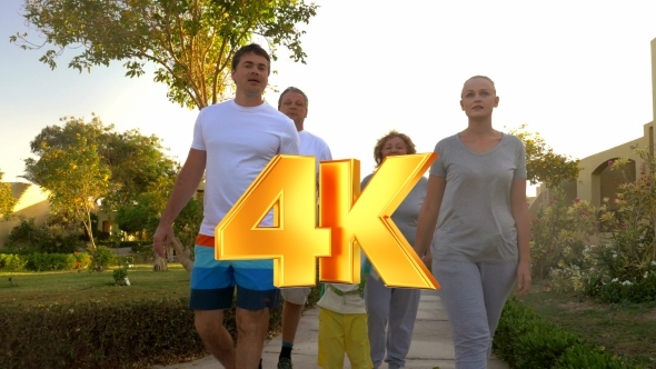 Family Walk Outdoor On Summer Resort Family Walk Outdoor On Summer Resort