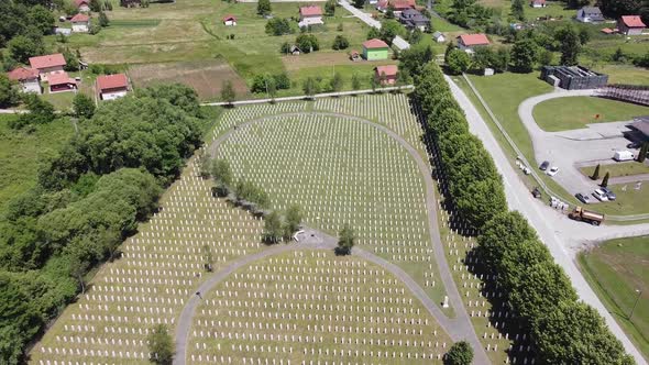 Flying Above The Graves Of Murdered Men And Young Boys In Potocari, Srebrenica  V5 alt