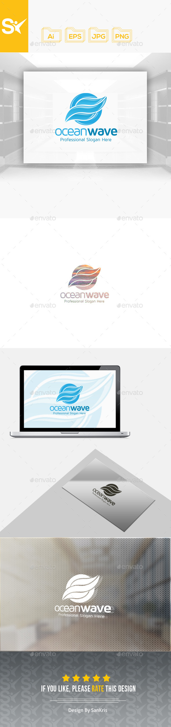 Ocean Wave Logo - Nature Logo Templates