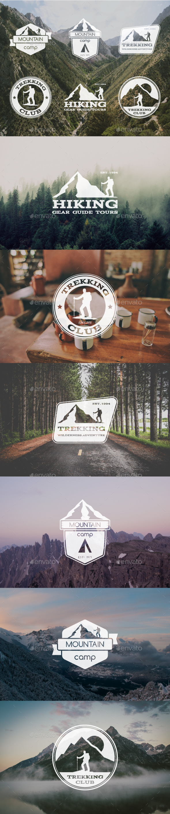 6 Trekking Badges & Logo 6 Trekking Badges & Logo