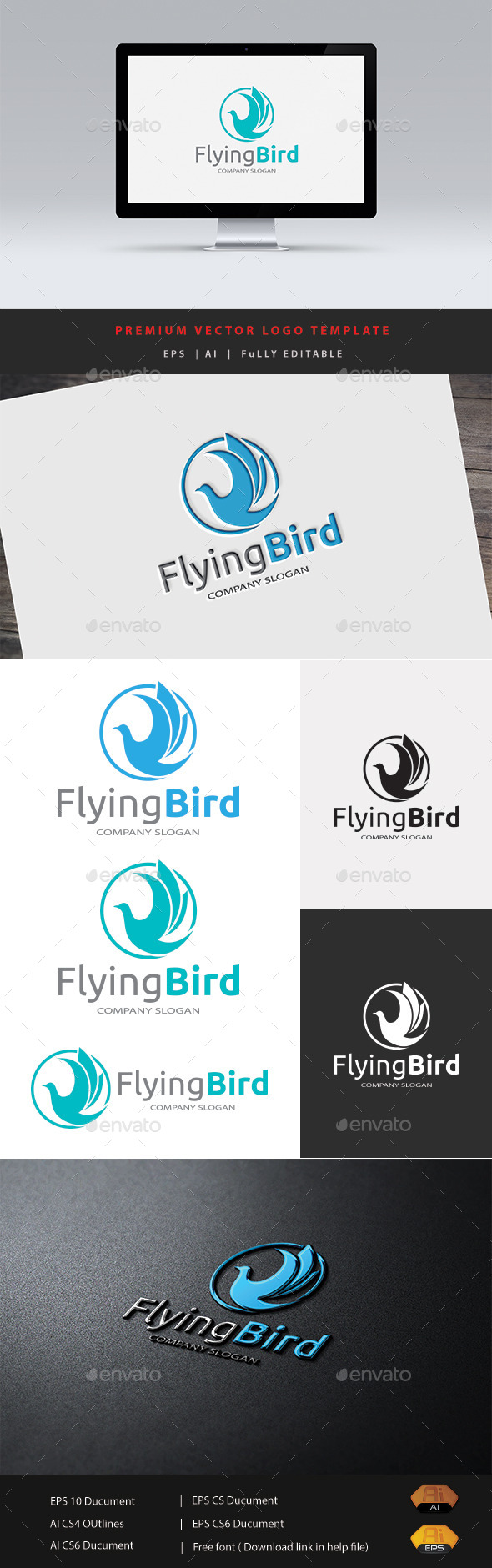 Flying Bird Logo - Animals Logo Templates