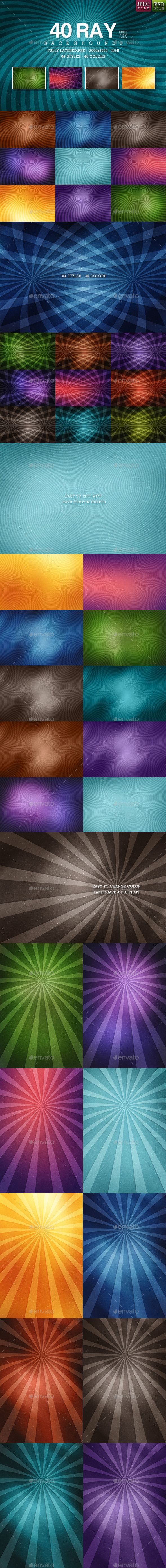 40 Ray Backgrounds - 04 Styles - Abstract Backgrounds