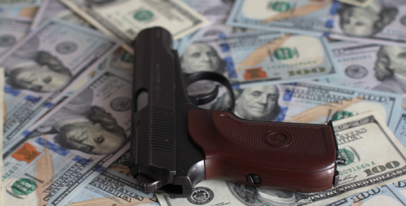 Hundred-Dollar Bills And A Gun 2, Stock Footage | VideoHive