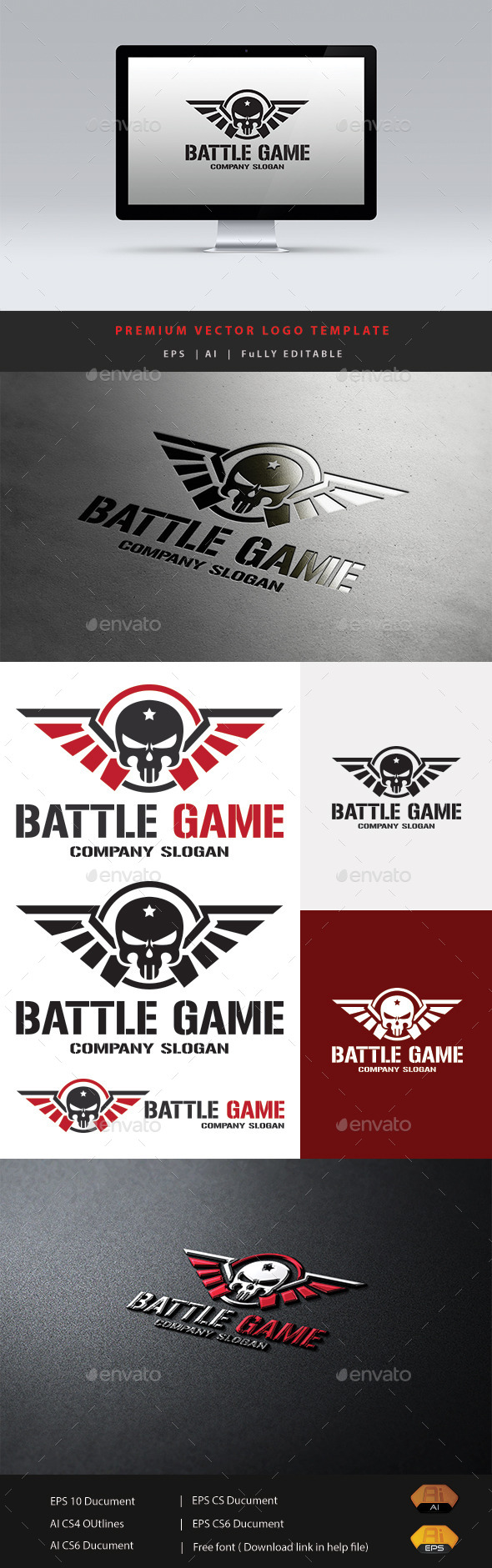 Battle Game - Humans Logo Templates