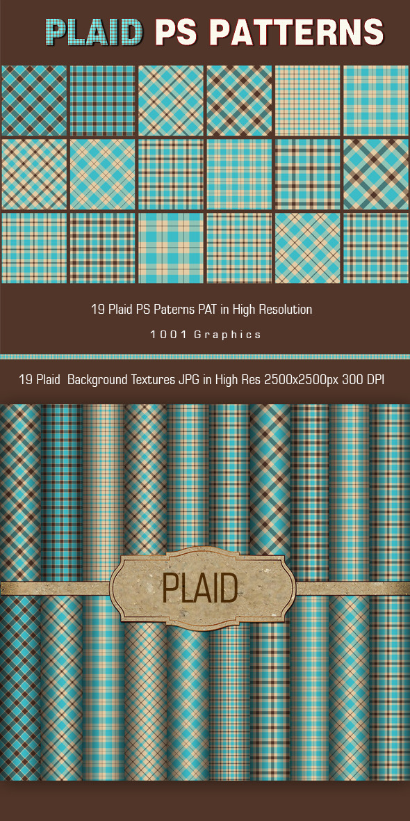 19 Plaid PS Patterns PAT - Photoshop Add-ons