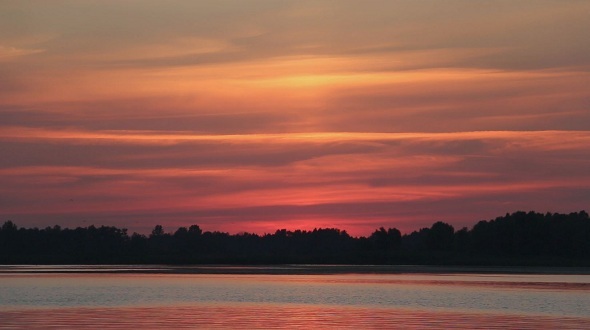 Red Sunset Over The River Red Sunset Over The River