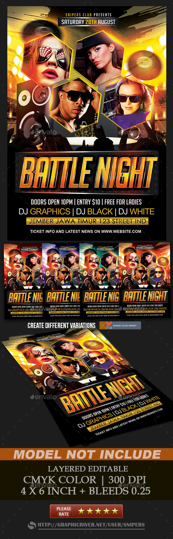 Battle Night Flyer - Events Flyers