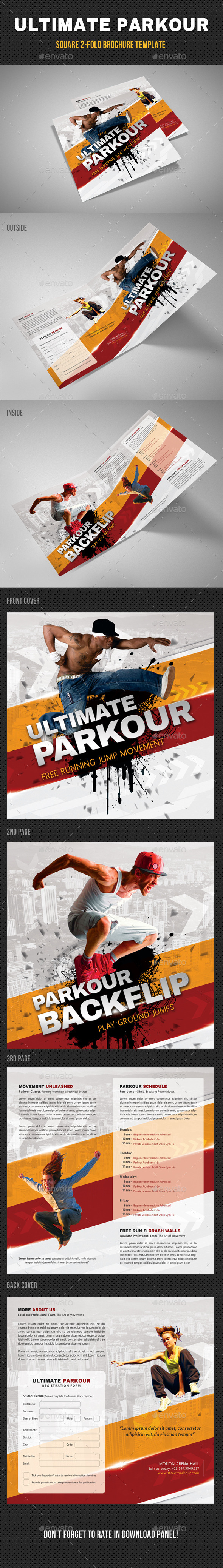 Ultimate Parkour Square 2-Fold Brochure - Informational Brochures