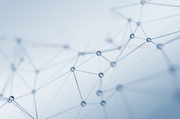 Abstract 3D Rendering Of Structure With Spheres - Tech / Futuristic Backgrounds