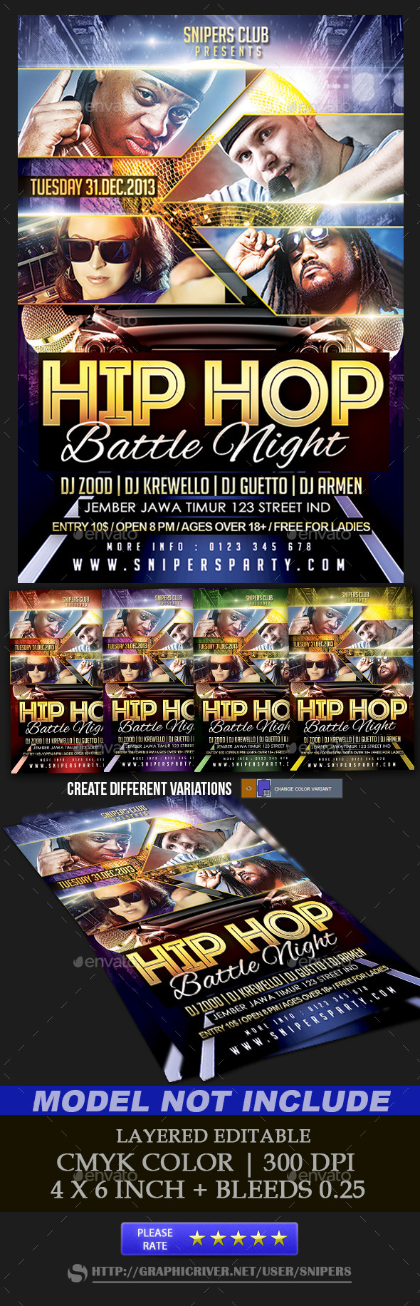 Hip Hop Battle Night - Events Flyers