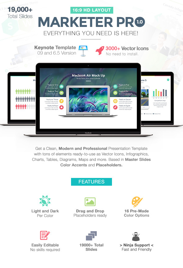 Marketer Pro Keynote Template - Business Keynote Templates