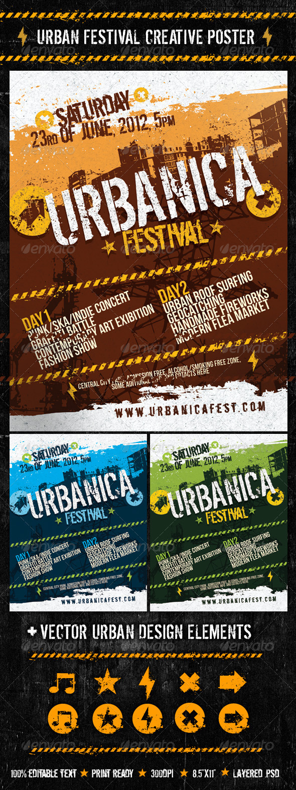Urban Festival Creative Poster - Clubs & Parties Events