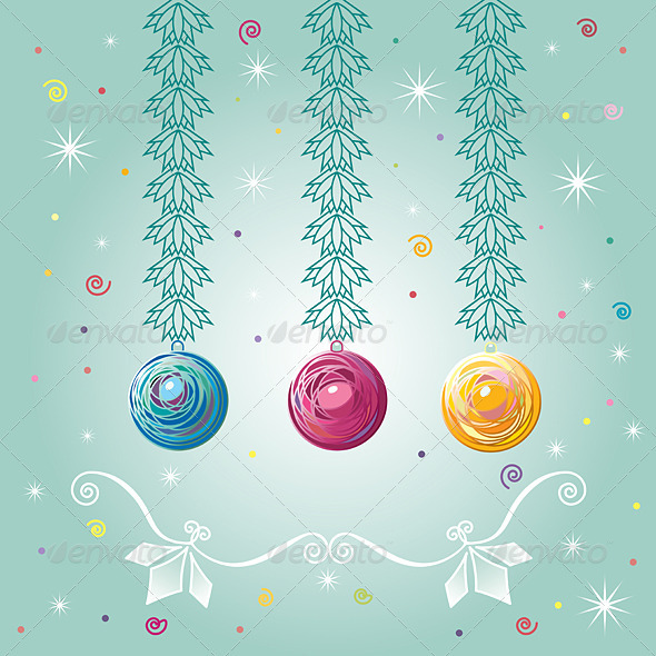 Three Christmas-tree Balls - Seasons/Holidays Conceptual