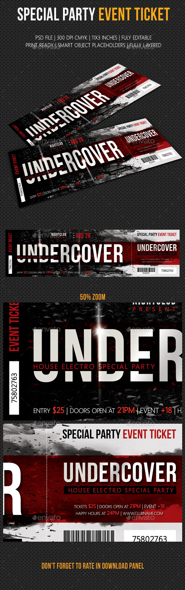 Special Party Event Ticket V02 - Invitations Cards & Invites