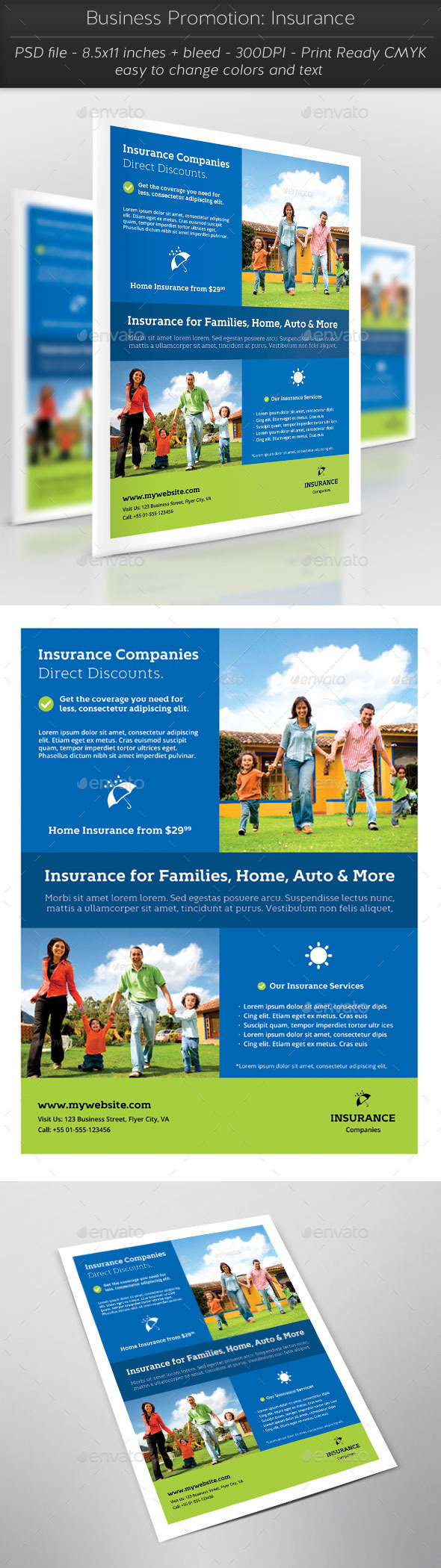 Business Promotion: Insurance - Flyers Print Templates