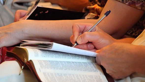 Woman Writes A Pen In A Notebook Woman Writes A Pen In A Notebook