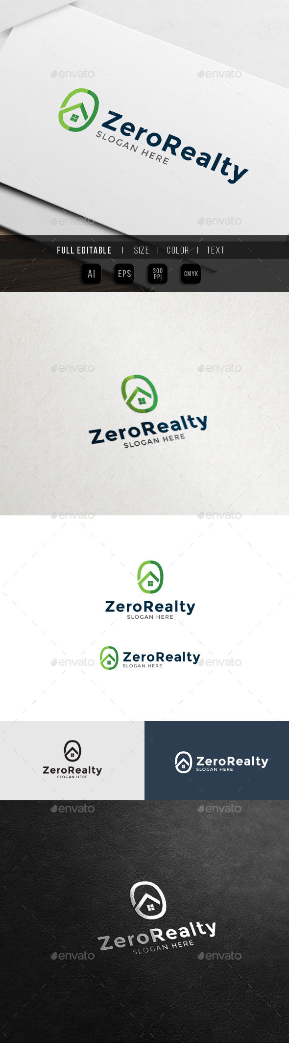 Zero Property - 0 Real estate - Numbers Logo Templates