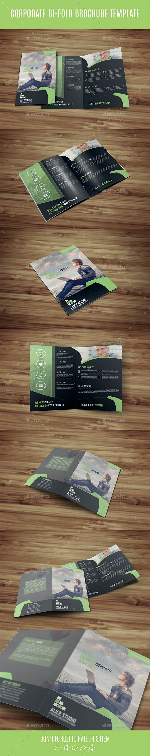 Corporate Bi-Fold Brochure Template - Corporate Brochures