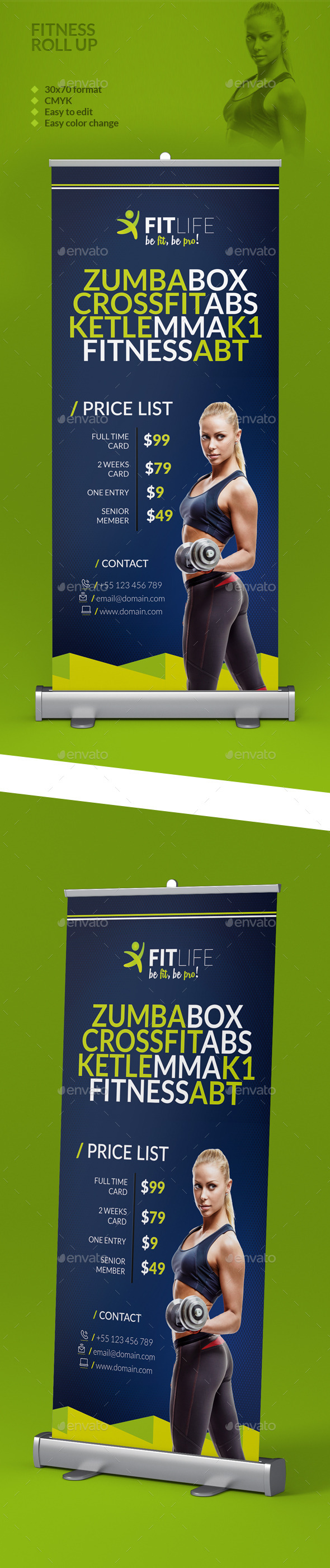 Fitness Rollup - Signage Print Templates