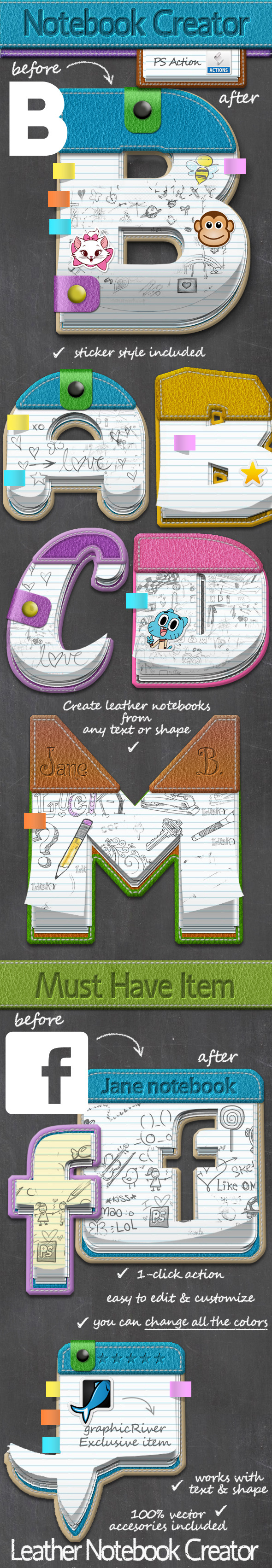 Leather Notebook Photoshop Creator