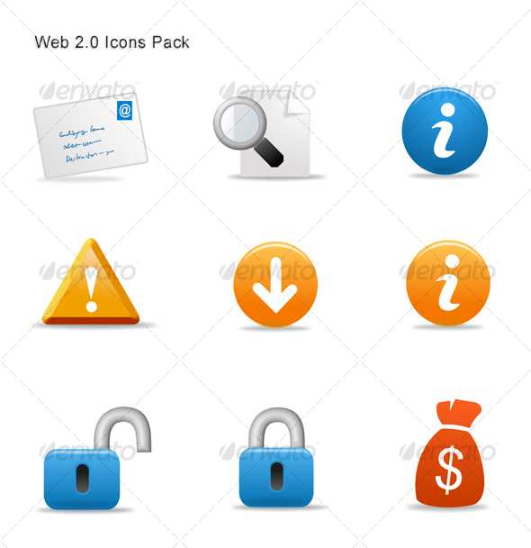 Web 2.0 icons for web sites - Business Icons