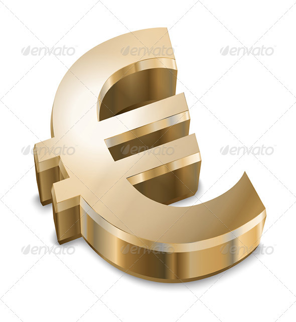Golden Euro sign