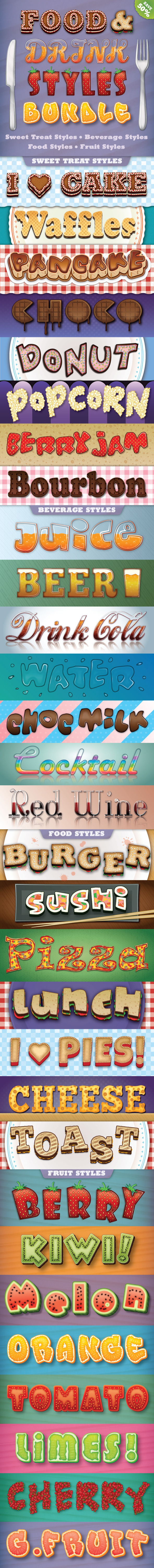 Food and Drink Styles Bundle - Styles Illustrator