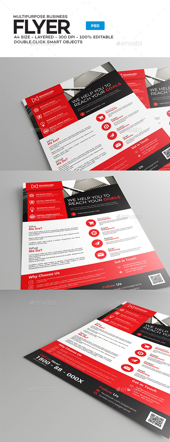 A4 Corporate Business Flyer Template - Corporate Flyers