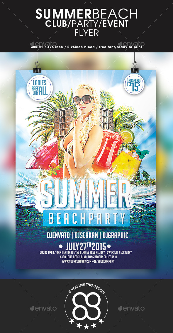 Summer Beach Party Flyer - Clubs & Parties Events