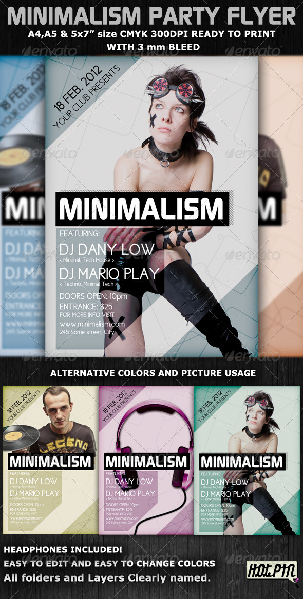 Minimalism Club Party Flyer Template - Clubs & Parties Events