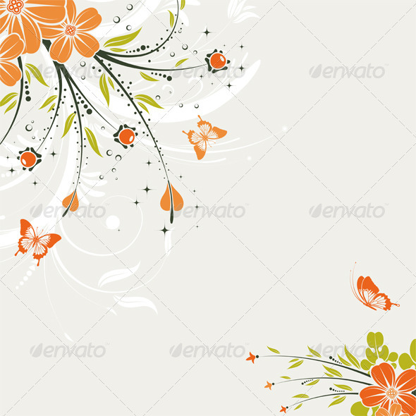 Floral Background - Flourishes / Swirls Decorative