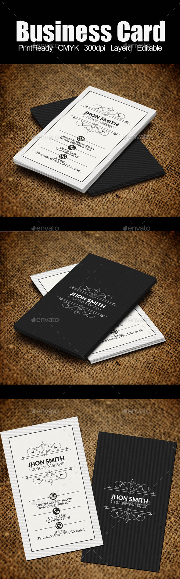 Vertical Retro Vintage Business Card Template - Retro/Vintage Business Cards