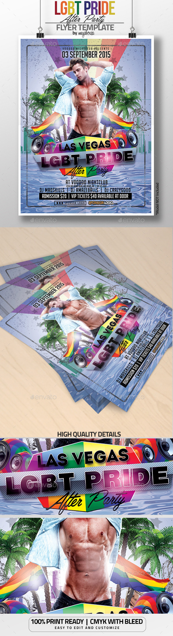 LGBT Pride After Party Flyer / Poster Template - Clubs & Parties Events