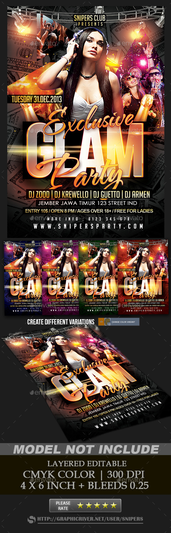 Exclusive Glam Party - Events Flyers