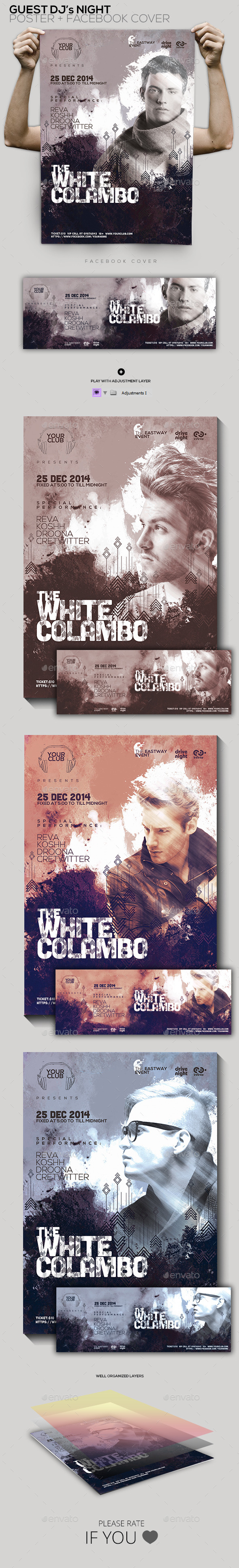 Guest Dj Party Poster/Flyer/Facebook Cover - Clubs & Parties Events