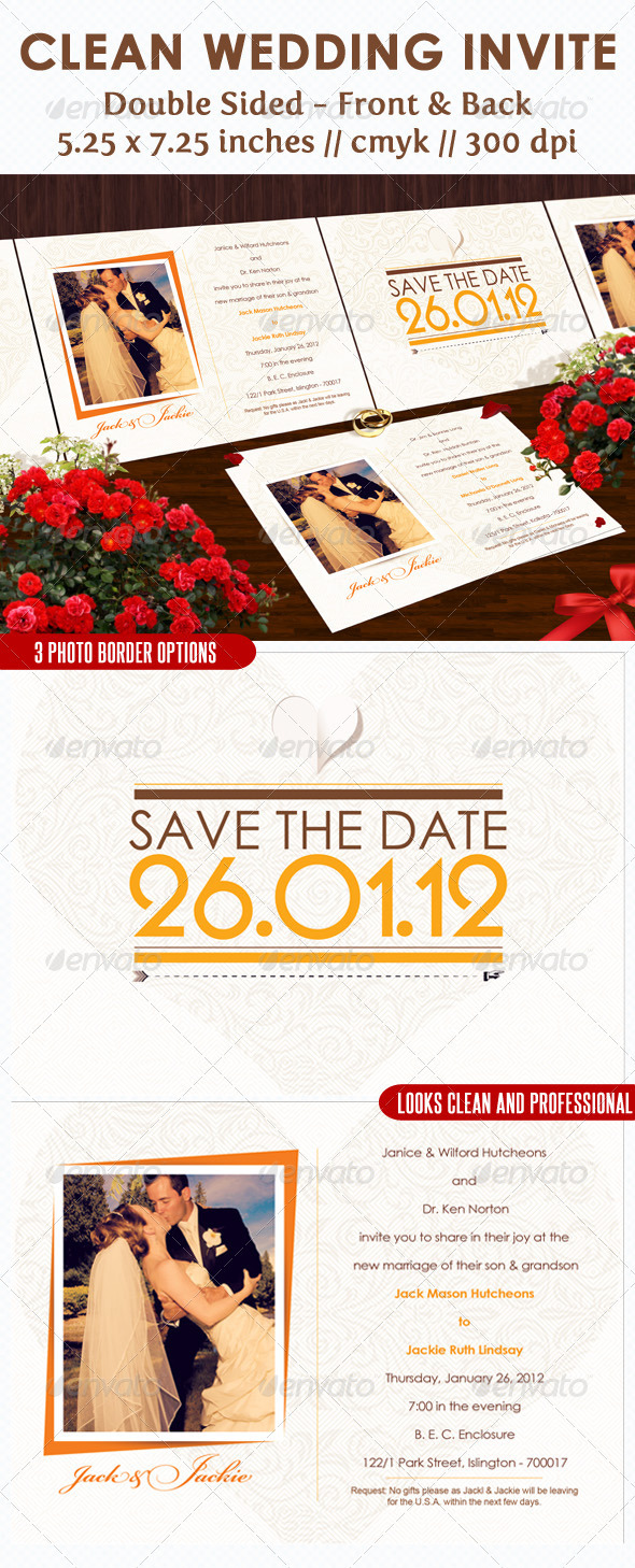 Clean Wedding Invite - Weddings Cards & Invites