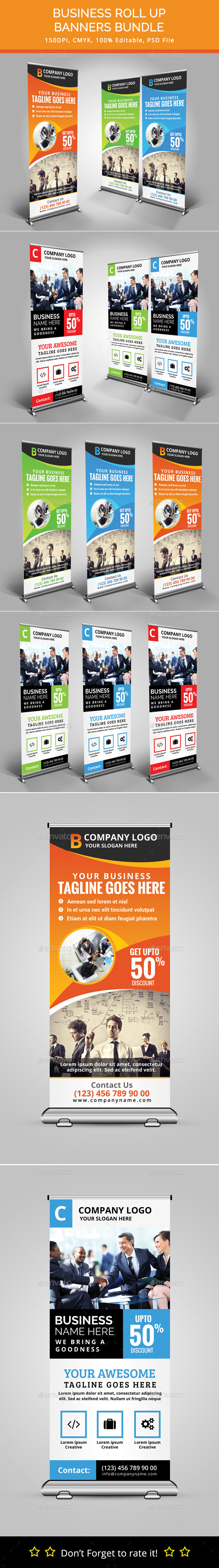 Bundle of 2 Business Rollup Banners - Signage Print Templates