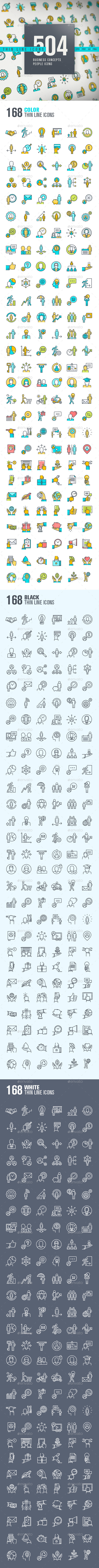 Thin Line People Icons - People Characters