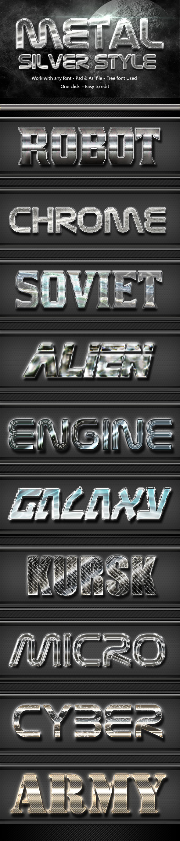 Metal Silver Text Effect Style Vol 1 - Text Effects Styles