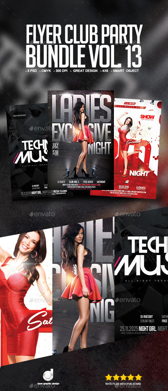 Flyer Club Party Bundle Vol. 13 - Clubs & Parties Events