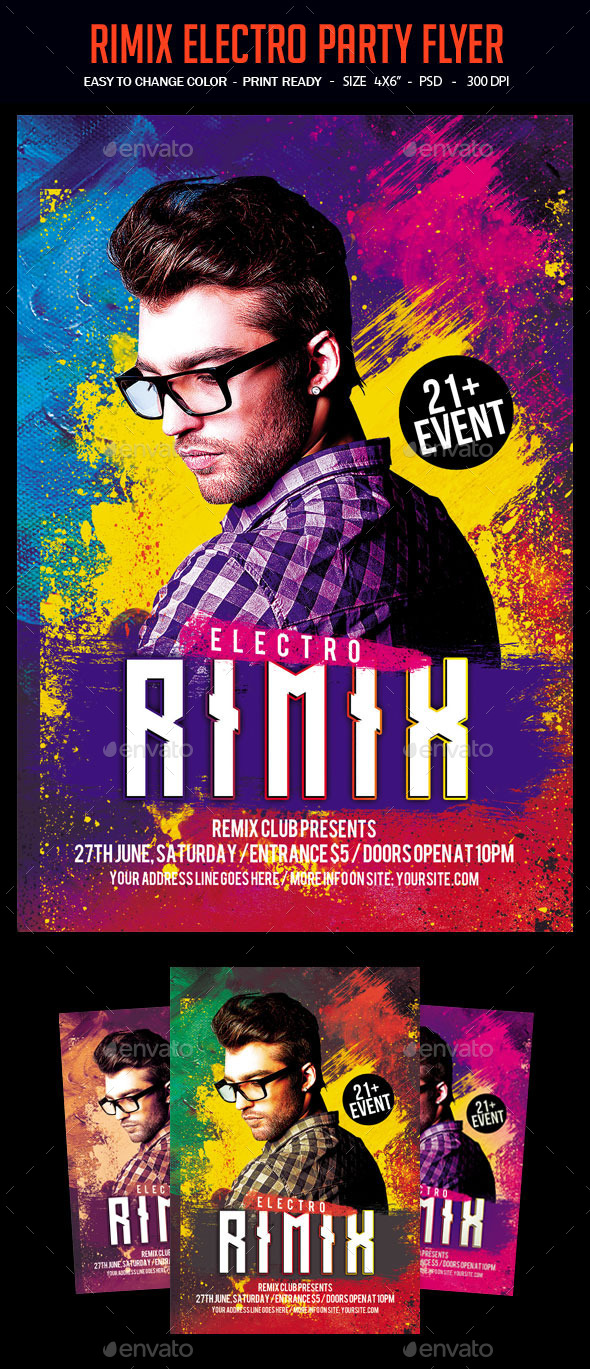 Rimix Electro Party Flyer - Clubs & Parties Events
