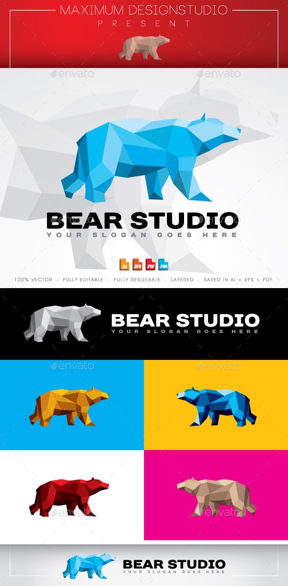 Bear Studio Logo - Animals Logo Templates