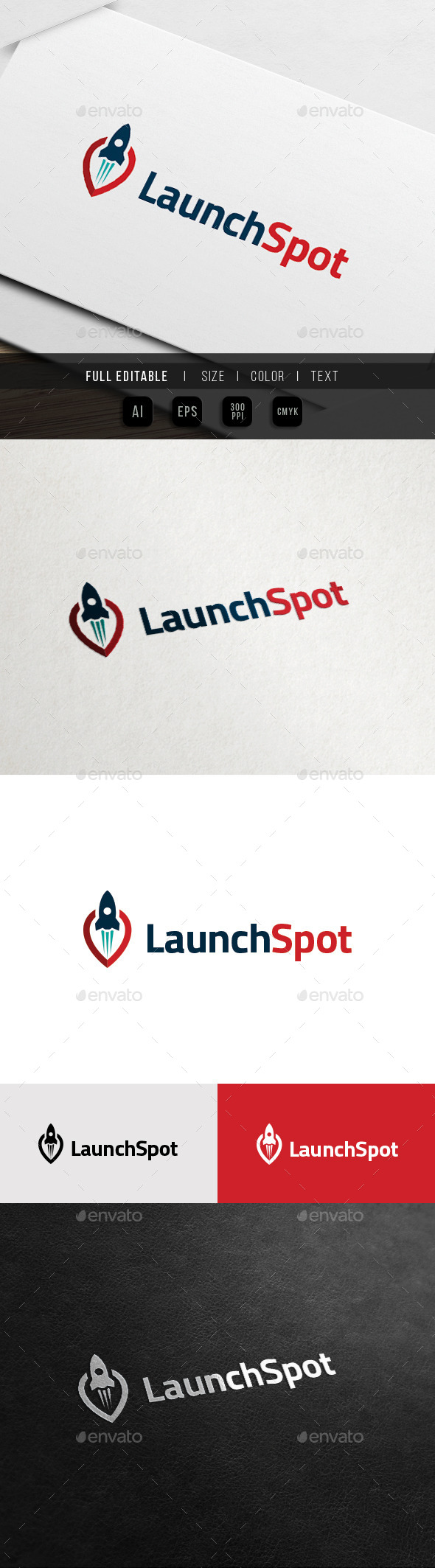 Launch Spot - Launching Target - Locator Logo - Objects Logo Templates