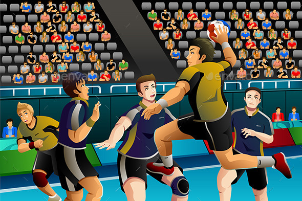 People Playing Handball in the Competition - Sports/Activity Conceptual