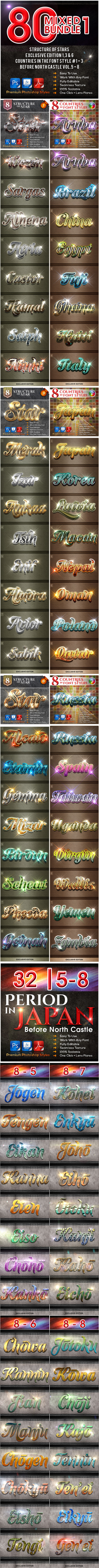 80 Mixed Bundle V1 - Text Effects Styles