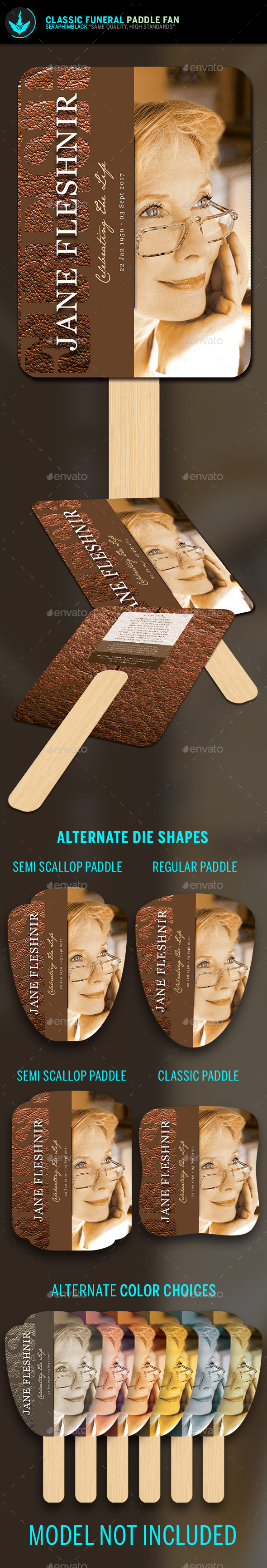 Leather Funeral Paddle Fan Template: - Miscellaneous Print Templates
