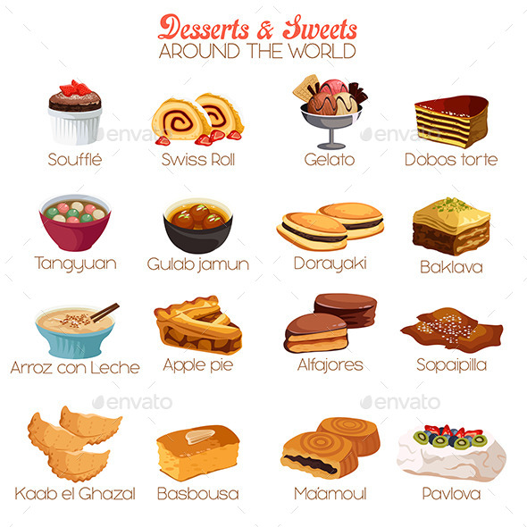 Dessert and Sweets Icons - Food Objects