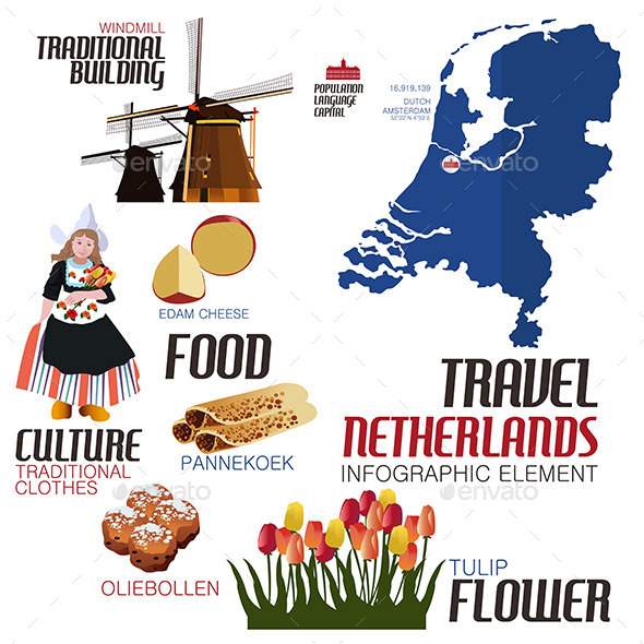 Infographic Elements for Traveling to Netherland - Travel Conceptual